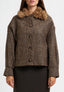 Cappotto bomber con collo ecopelliccia - MARRONE