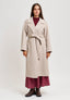 Cappotto lungo con cintura - BEIGE