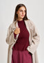 Cappotto lungo con cintura - BEIGE