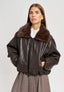 Giubbotto bomber in ecopelle - MARRONE