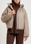 Cappotto bomber con cappuccio - BEIGE