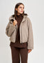 Cappotto bomber con cappuccio - BEIGE