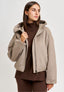 Cappotto bomber con cappuccio - BEIGE
