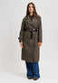 Cappotto lungo doppiopetto spinato - MARRONE/BEIGE