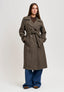 Cappotto lungo doppiopetto spinato - MARRONE/BEIGE