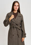 Cappotto lungo doppiopetto spinato - MARRONE/BEIGE