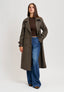 Cappotto lungo doppiopetto spinato - MARRONE/BEIGE