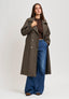 Cappotto lungo doppiopetto spinato - MARRONE/BEIGE