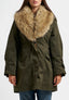 Cappotto parka con ecopelliccia - MILITARE