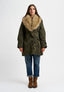 Cappotto parka con ecopelliccia - MILITARE