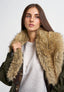 Cappotto parka con ecopelliccia - MILITARE