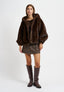 Cappotto bomber in ecopelliccia - MARRONE