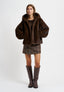 Cappotto bomber in ecopelliccia - MARRONE