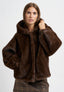 Cappotto bomber in ecopelliccia - MARRONE