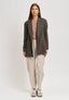 Cappotto giacca monopetto spinato - MARRONE