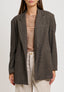 Cappotto giacca monopetto spinato - MARRONE