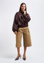 Oversized faux leather bomber jacket - BURGUNDY