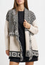 Cappotto in maglia a righe - AVORIO/NERO