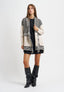 Cappotto in maglia a righe - AVORIO/NERO