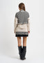 Cappotto in maglia a righe - AVORIO/NERO