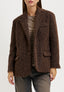 Cappotto giacca over effetto lana cotta - MARRONE