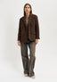 Cappotto giacca over effetto lana cotta - MARRONE
