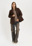 Cappotto giacca over effetto lana cotta - MARRONE