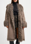 Cappotto in ecomontone con ecopelliccia - TORTORA
