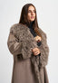 Cappotto in ecomontone con ecopelliccia - TORTORA