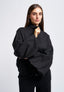 Peacoat with voluminous sleeves - BLACK