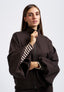 Cappotto caban con manica voluminosa - MARRONE