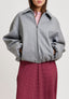 Cappotto bomber in panno melange  - GRIGIO MEDIO
