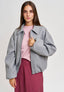 Cappotto bomber in panno melange  - GRIGIO MEDIO