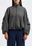 Cappotto bomber over con pieghe maniche - AVORIO/GRIGIO
