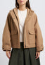Cappotto corto con cappuccio e tasconi - CAMMELLO