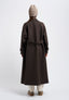 Cappotto lungo con manica raglan - MARRONE