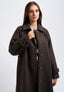 Cappotto lungo con manica raglan - MARRONE