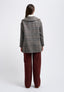 Cappotto corto in misto lana a quadri - GRIGIO MEDIO