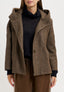 Cappotto corto spinato in misto lana - BEIGE