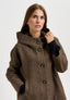 Cappotto corto spinato in misto lana - BEIGE