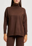 Maglia over con collo alto - MARRONE