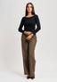 Maglia a costine con lurex - NERO