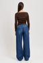 Maglia a costine con lurex - MARRONE