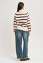 Maglia a righe con collo alto - BORDEAUX