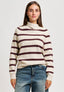 Maglia a righe con collo alto - BORDEAUX