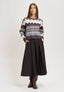 Maglia girocollo fantasia norvegese - MARRONE/BEIGE