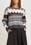 Maglia girocollo fantasia norvegese - MARRONE/BEIGE
