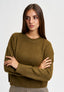 Maglia girocollo con spalla scesa - NOCCIOLA