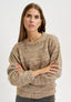 Maglia girocollo melange - BEIGE