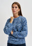 Maglia girocollo melange - BLU